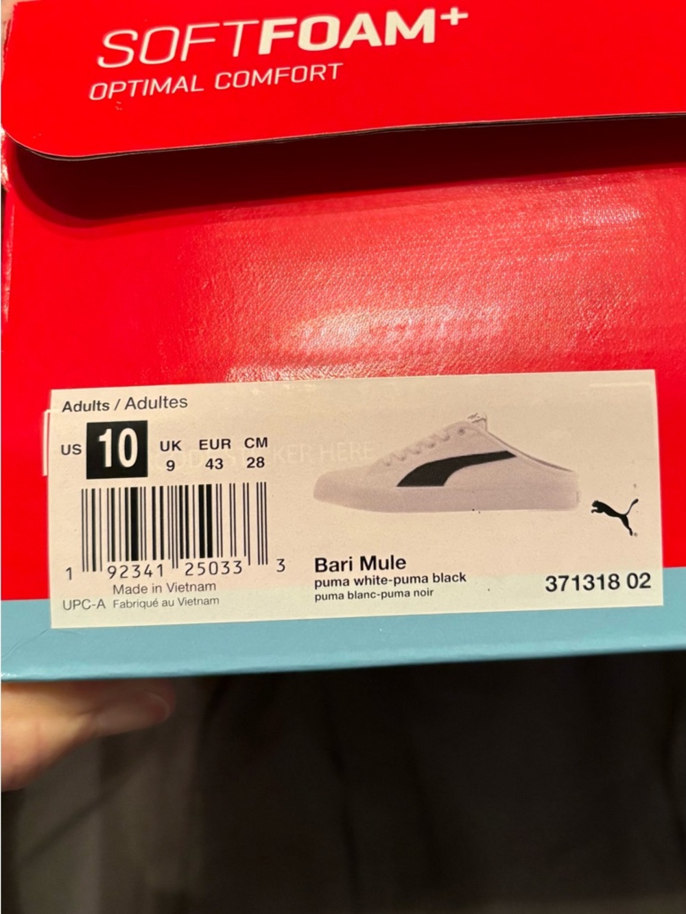 Puma Bari Mule in White and Black - Picture 7 of 7